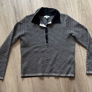 Men's Black and White Patterned Sweater